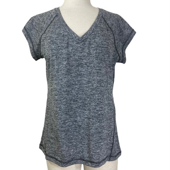 Women's V-neck Workout T-shirt short sleeve gray heather size medium, Ideology - Picture 2 of 5